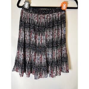 77st Design By My Style Skirt Wrinkle Hippy Short Stretch Black Pink Lined